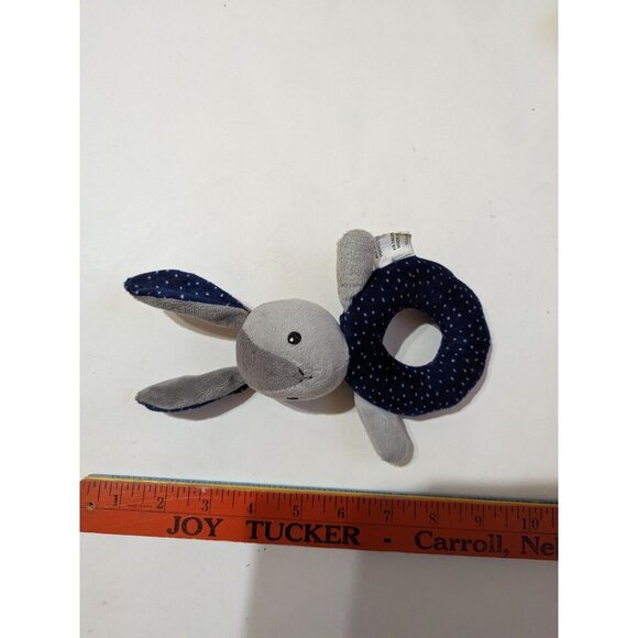 Ikea Bunny rabbit plush toy tattle baby gray blue 8" - Picture 8 of 8